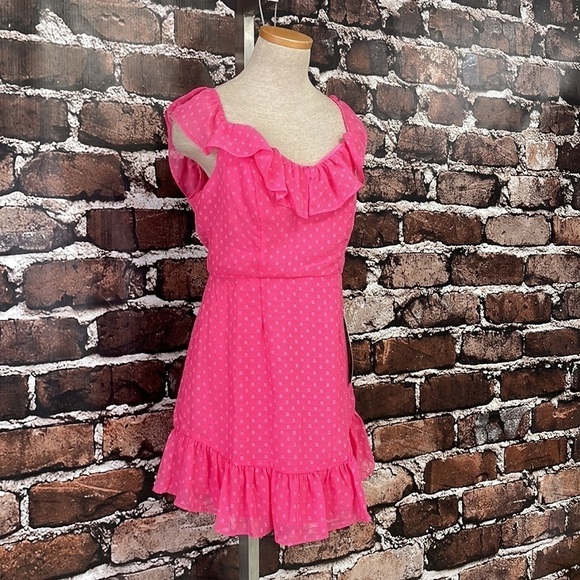 B. Smart Dress NWT Sleeveless Ruffles Knee Length Pink Junior 15 - Picture 9 of 16